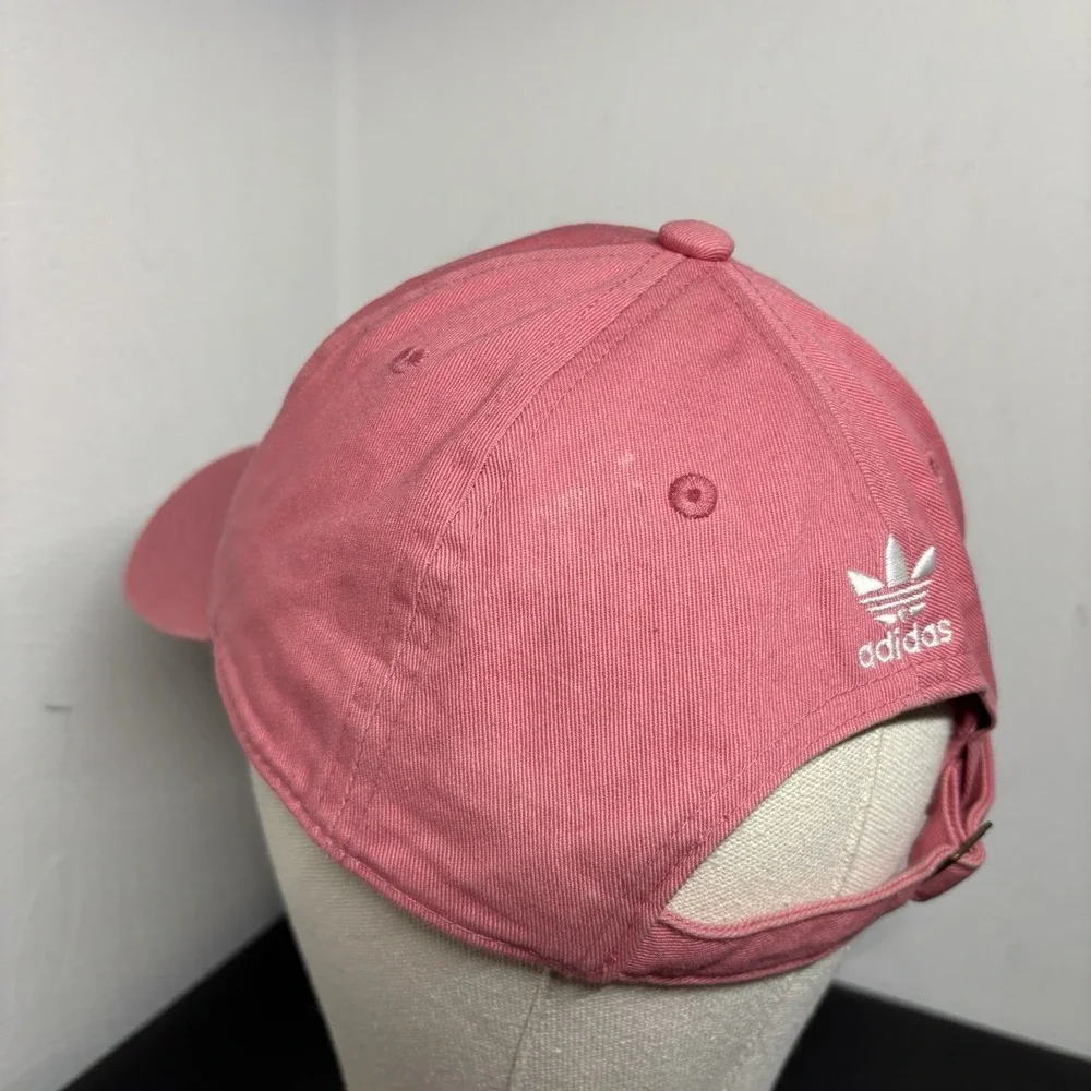 Adidas Pink Hat Embroidered Logo Women's Athletic Cap Adjustable Strap‎ Back